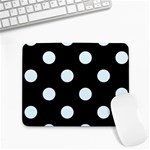Polka Dots - Bubbles Cyan on Black Small Mousepad