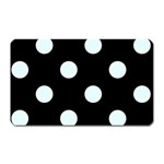 Polka Dots - Bubbles Cyan on Black Magnet (Rectangular)