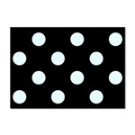 Polka Dots - Bubbles Cyan on Black Sticker A4 (100 pack)