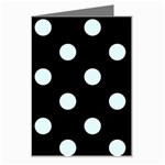 Polka Dots - Bubbles Cyan on Black Greeting Card
