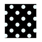 Polka Dots - Bubbles Cyan on Black Greeting Card 4.5  x 6 