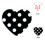 Polka Dots - Bubbles Cyan on Black Playing Cards (Heart)