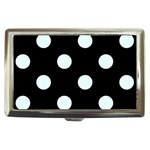 Polka Dots - Bubbles Cyan on Black Cigarette Money Case