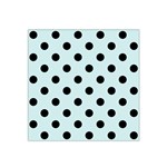Polka Dots - Black on Light Cyan Satin Bandana Scarf