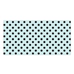 Polka Dots - Black on Light Cyan Satin Shawl