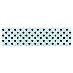 Polka Dots - Black on Light Cyan Satin Scarf (Oblong)