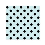 Polka Dots - Black on Light Cyan Small Satin Scarf  (Square)