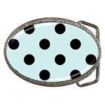 Polka Dots - Black on Light Cyan Belt Buckle