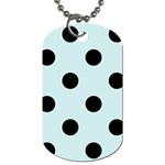 Polka Dots - Black on Light Cyan Dog Tag (One Side)