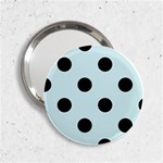 Polka Dots - Black on Light Cyan 2.25  Handbag Mirror