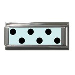 Polka Dots - Black on Light Cyan Superlink Italian Charm (9mm)