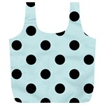 Polka Dots - Black on Light Cyan Full Print Recycle Bag (XL)