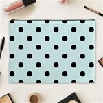 Polka Dots - Black on Light Cyan Cosmetic Bag (XL)