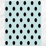Polka Dots - Black on Light Cyan Canvas 11  x 14 