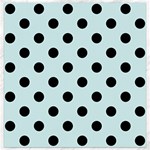 Polka Dots - Black on Light Cyan Canvas 12  x 12 