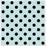 Polka Dots - Black on Light Cyan Canvas 20  x 20 