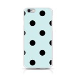 Polka Dots - Black on Light Cyan Apple iPhone 6/6S Silicone Case (Transparent)