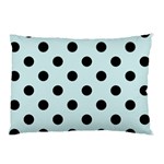 Polka Dots - Black on Light Cyan Pillow Case (Two Sides)