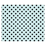 Polka Dots - Black on Light Cyan Double Sided Flano Blanket (Small)