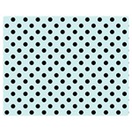Polka Dots - Black on Light Cyan Double Sided Flano Blanket (Medium)
