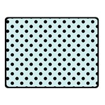 Polka Dots - Black on Light Cyan Fleece Blanket (Small) (One Side)