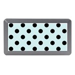 Polka Dots - Black on Light Cyan Memory Card Reader (Mini)
