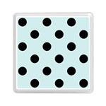 Polka Dots - Black on Light Cyan Memory Card Reader with Storage (Square)