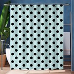Polka Dots - Black on Light Cyan Shower Curtain 60  x 72  (Medium)