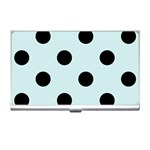 Polka Dots - Black on Light Cyan Business Card Holder