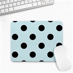 Polka Dots - Black on Light Cyan Small Mousepad