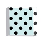 Polka Dots - Black on Light Cyan 4 x 4  Acrylic Photo Block