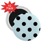 Polka Dots - Black on Light Cyan 2.25  Magnet (10 pack)
