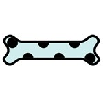 Polka Dots - Black on Light Cyan Magnet (Dog Bone)