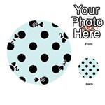 Polka Dots - Black on Light Cyan Playing Cards 54 (Round)