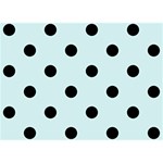 Polka Dots - Black on Light Cyan Birthday Cake 3D Greeting Card (7x5)