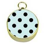 Polka Dots - Black on Light Cyan Gold Compass