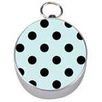 Polka Dots - Black on Light Cyan Silver Compass