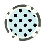 Polka Dots - Black on Light Cyan Poker Chip Card Guard