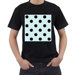 Polka Dots - Black on Light Cyan Men s T-Shirt (Black)