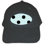 Polka Dots - Black on Light Cyan Black Cap