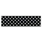 Polka Dots - Light Cyan on Black Satin Scarf (Oblong)