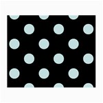Polka Dots - Light Cyan on Black Small Glasses Cloth (2 Sides)