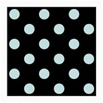 Polka Dots - Light Cyan on Black Medium Glasses Cloth (2 Sides)