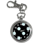 Polka Dots - Light Cyan on Black Key Chain Watch