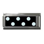 Polka Dots - Light Cyan on Black Superlink Italian Charm (9mm)