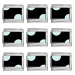 Polka Dots - Light Cyan on Black 9mm Italian Charm (9 pack)