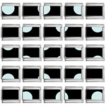 Polka Dots - Light Cyan on Black 9mm Italian Charm (25 pack)