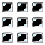 Polka Dots - Light Cyan on Black Mega Link Italian Charm (9 pack)