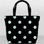 Polka Dots - Light Cyan on Black Bucket Bag
