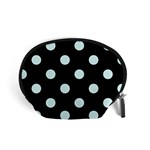 Polka Dots - Light Cyan on Black Accessory Pouch (Small)